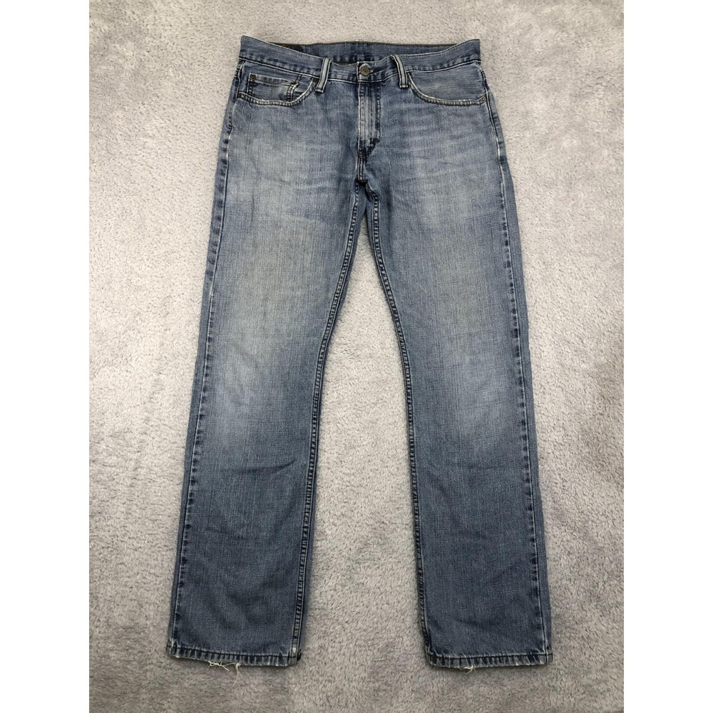 Levis 514 Jeans Mens 34x32 (Tag 33x32) Blue Straight Distressed